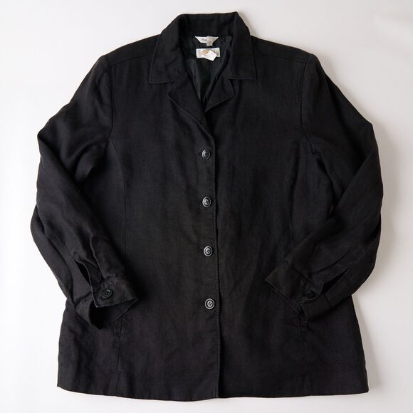 Talbots Coat Jacket Womens 14 Irish Linen Lagenlook Minamalist Travel Classic - Picture 6 of 9